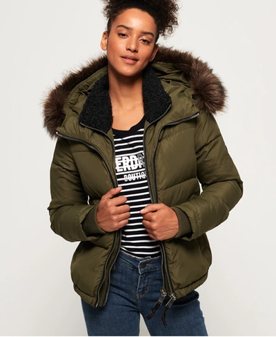Shop Superdry Horizon Padded Jacket In Green