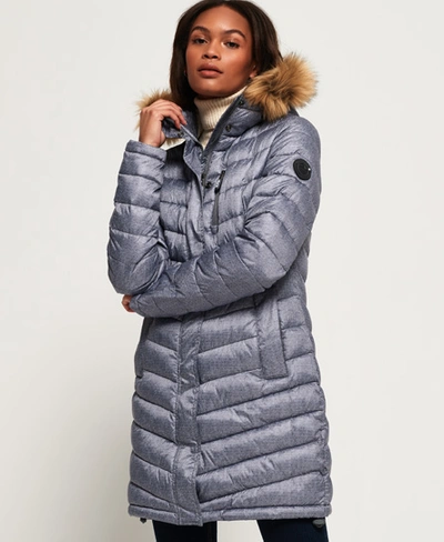 Superdry Women's Chevron Faux Fur Super Fuji Jacket Light Grey | ModeSens