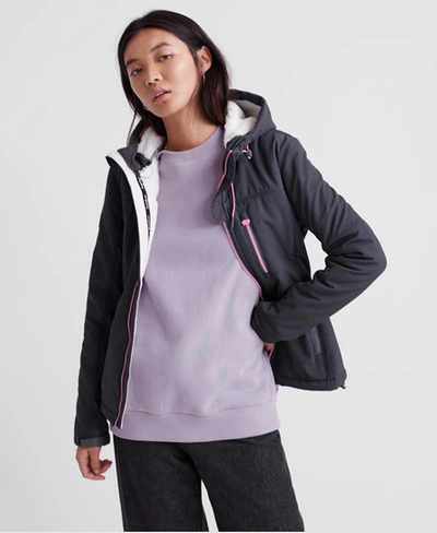 Shop Superdry Hooded Winter Sd-windtrekker Jacket In Grey