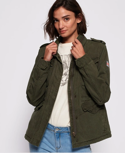 Superdry Classic Sheerpa Rookie Military Jacket In Khaki | ModeSens