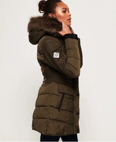 Shop Superdry Glacier Padded Parka Jacket In Khaki