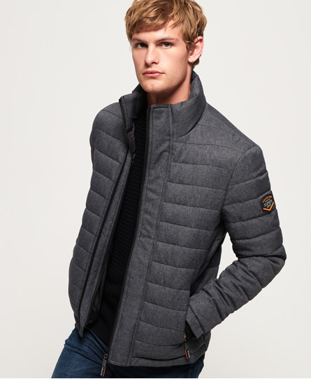 Superdry Tweed Double Zip Fuji Jacket In Gray | ModeSens