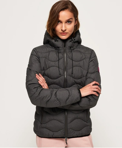 Shop Superdry Women's Astrae Quilt Padded Jacket Dark Grey Size: 6