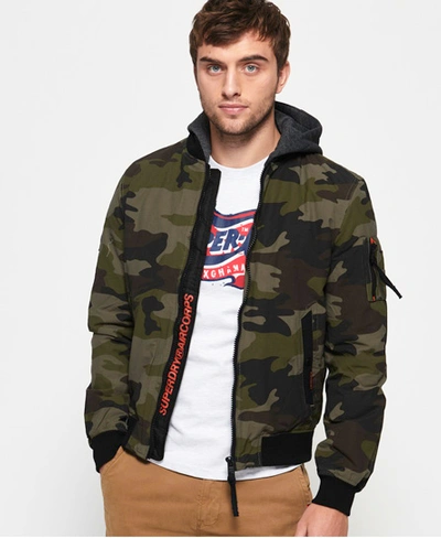 Superdry Hooded Air Corps Bomber Jacket In Khaki | ModeSens