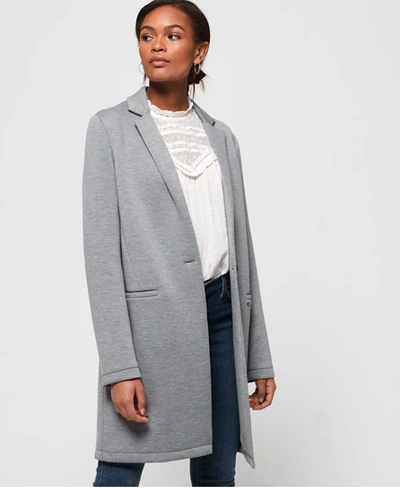 Shop Superdry Azure Longline Blazer In Grey