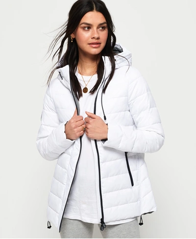 Shop Superdry Eclipse Hooded Fuji Jacket In White