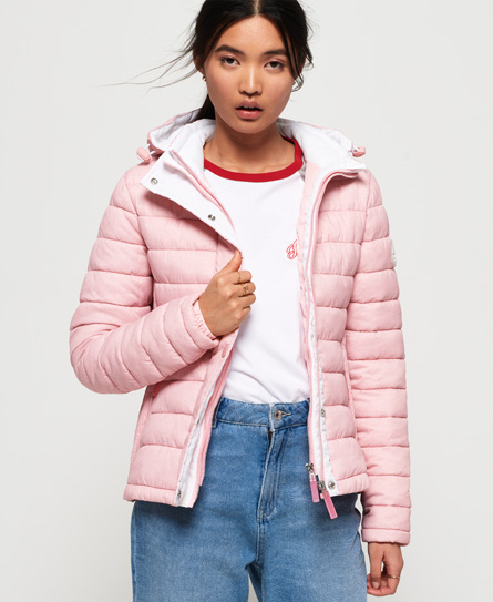 Superdry Fuji Slim Double Zip Hooded Jacket In Pink | ModeSens
