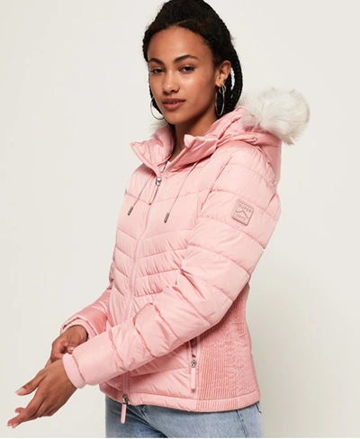 Shop Superdry Luxe Fuji Jacket In Pink