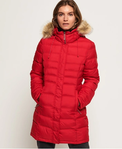 Shop Superdry Women's Mountain Super Fuji Jacket Red Size: 6