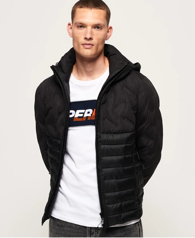 Shop Superdry Men's Radar Mix Quilt Fuji Jacket Black Size: Xs