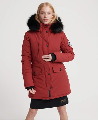 Superdry Ashley Everest Parka Jacket In Red | ModeSens