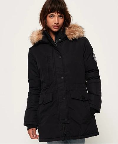 Superdry Ashley Everest Parka Jacket In Black | ModeSens