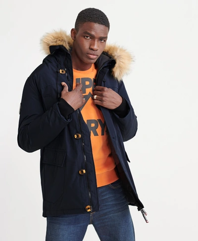 Superdry Men's Rookie Down Parka Jacket Dark Blue / Dark Navy | ModeSens