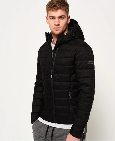 Superdry Double Zip Tweed Fuji Hooded Jacket In Black | ModeSens