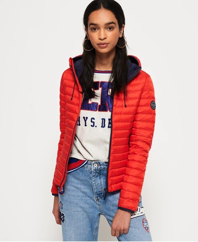Superdry Core Down Hooded Jacket In Red | ModeSens