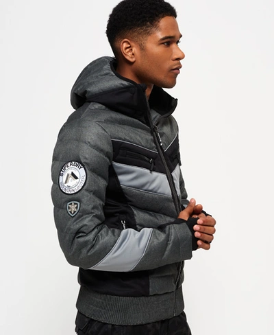 Shop Superdry Scuba Slopestyle Hooded Jacket In Dark Grey