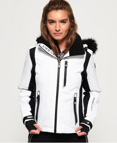 Superdry Sleek Piste Ski Jacket In White | ModeSens