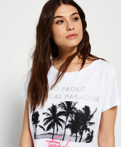 Shop Superdry Sao Paolo Crew Neck T-shirt In White