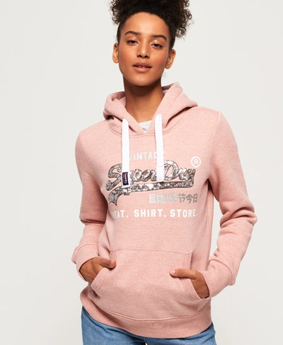 Superdry Shirt Shop Sequin Hoodie In Pink | ModeSens