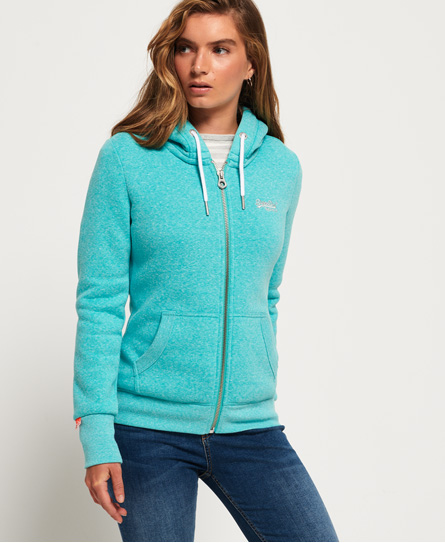 superdry orange label zip hoodie