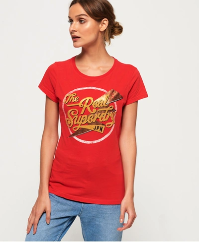 Shop Superdry Real Sparkle T-shirt In Red