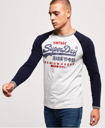 Superdry Premium Goods Raglan Long Sleeve T-shirt In White | ModeSens