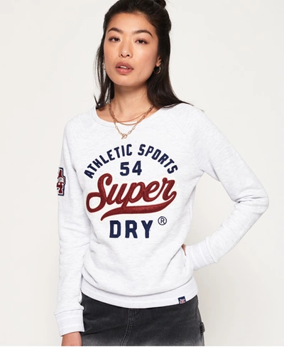 Shop Superdry Hayden Crew Sweatshirt In White