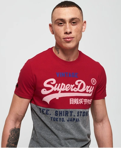 Superdry Shirt Shop Tri Panel T-shirt In Red | ModeSens