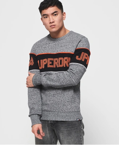 Shop Superdry Retro Stripe Sweatshirt In Light Grey