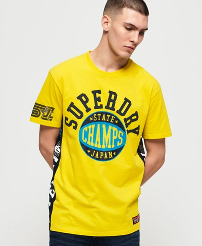 Shop Superdry Podium Mid Weight T-shirt In Yellow