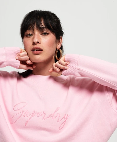 Shop Superdry Freya Crew Sweatshirt In Pink