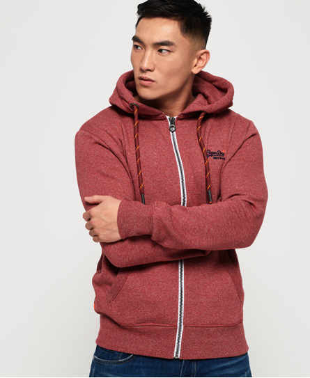 orange label zip hoodie