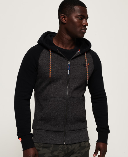 superdry orange label hoodie grey
