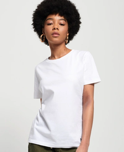 Shop Superdry Orange Label Crew Neck T-shirt In White