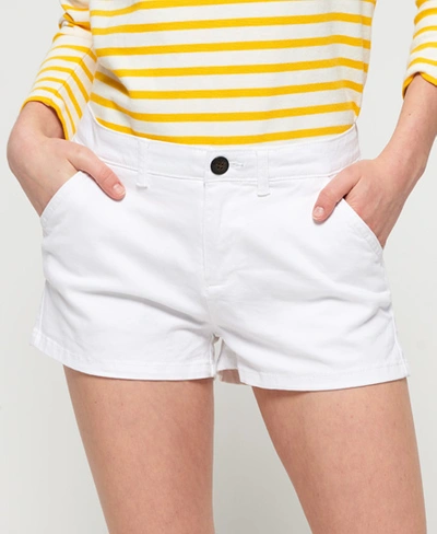 Shop Superdry Women's Chino Hot Shorts White