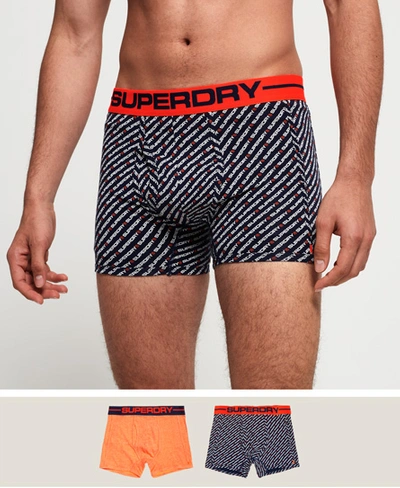 Superdry Sports Boxers Double Pack In Orange | ModeSens