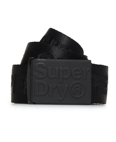 Shop Superdry Jacquard Montana Web Belt In Black