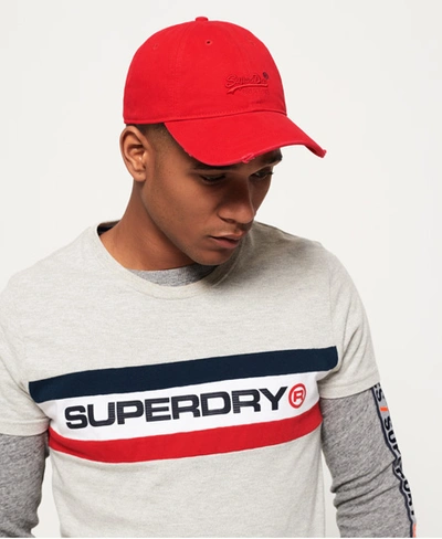 Superdry Vintage Logo Orange Label Wash Cap In Red | ModeSens