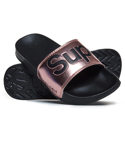 Shop Superdry Pool Sliders In Black