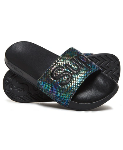 Shop Superdry Pool Sliders In Black