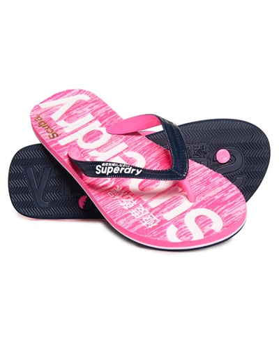 Shop Superdry Scuba Grit Flip Flops In Pink