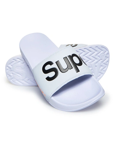 Shop Superdry Men's Classic Logo Sliders White
