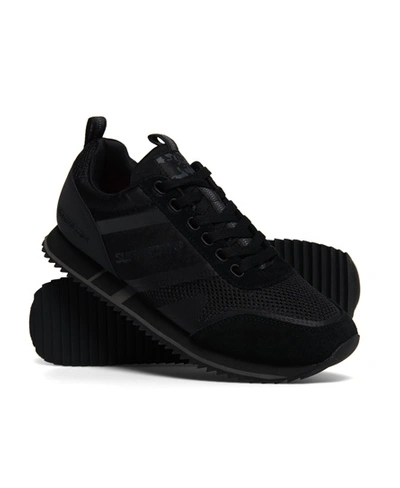 Shop Superdry Fero Runner Sneaker In Black