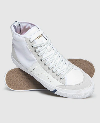 Shop Superdry Skate Classic Hi Top Trainers In White