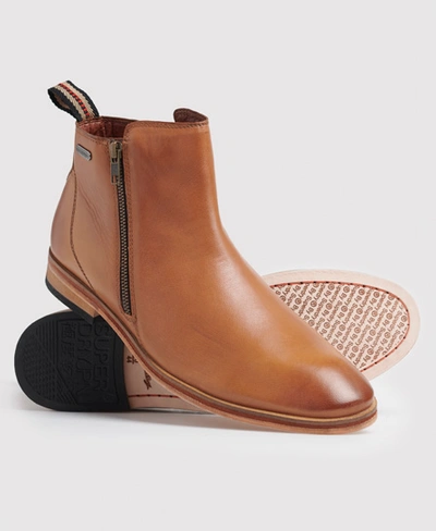 Shop Superdry Trenton Zip Boots In Brown