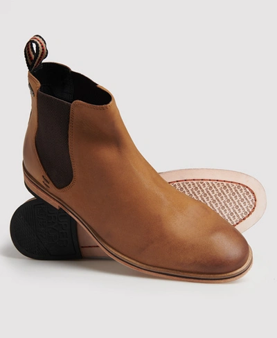 Shop Superdry Premium Meteora Chelsea Boots In Tan