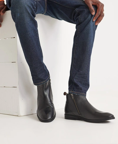 Shop Superdry Trenton Zip Boots In Black