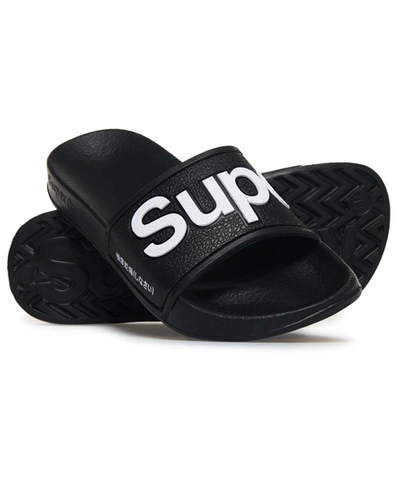 Shop Superdry Eva Pool Sliders In Black