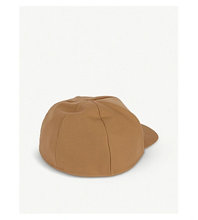 Shop Raf Simons Strap-fastening Double Cotton Cap In Camel
