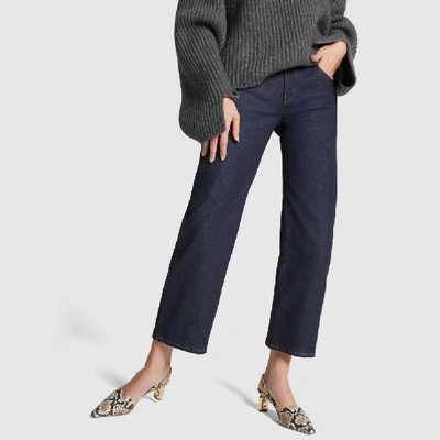 Shop Khaite Wendall Cropped Wide-leg Jeans In Raw